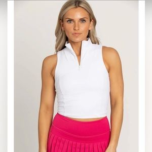 gold hinge quarter zip top